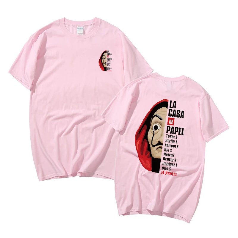 Футболка с короткими рукавами для мужчин брендовая одежда принтом Дом Paper Money Heist