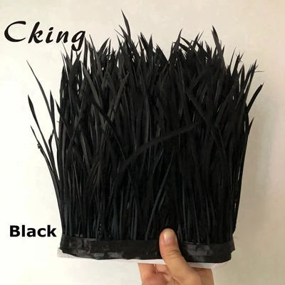 black Cking 10 ярдов Красный цвет натуральное гусиное перо планки 15-20 см 6-8 дюймов ширина перо для рукоделия кружевные ремни - Цвет: black
