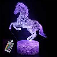 unicorn night light 3d optical illusion lamp 16 changing colors table lamp birthday or christmas amazing gifts for baby kids