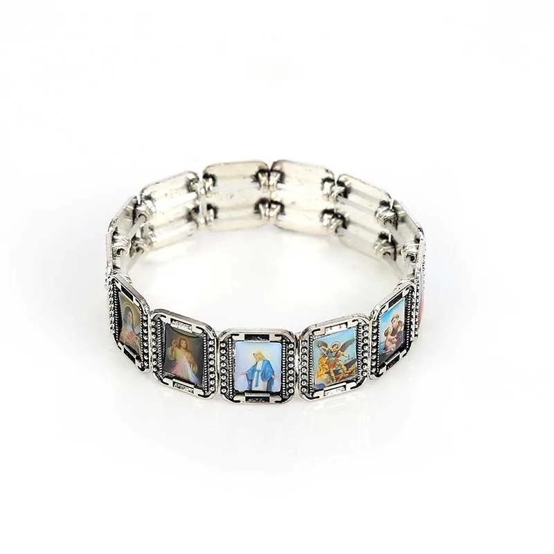 Мужской и женский браслет с иконой из маленького квадратного сплава религиозный
