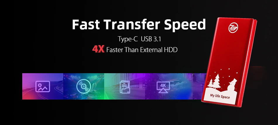 KingSpec портативный SSD Внешний жесткий диск 1 ТБ 120GB 240GB 512GB type-c USB 3,1 внешний SSD 1 ТБ HDD для портативных ПК на Рождество