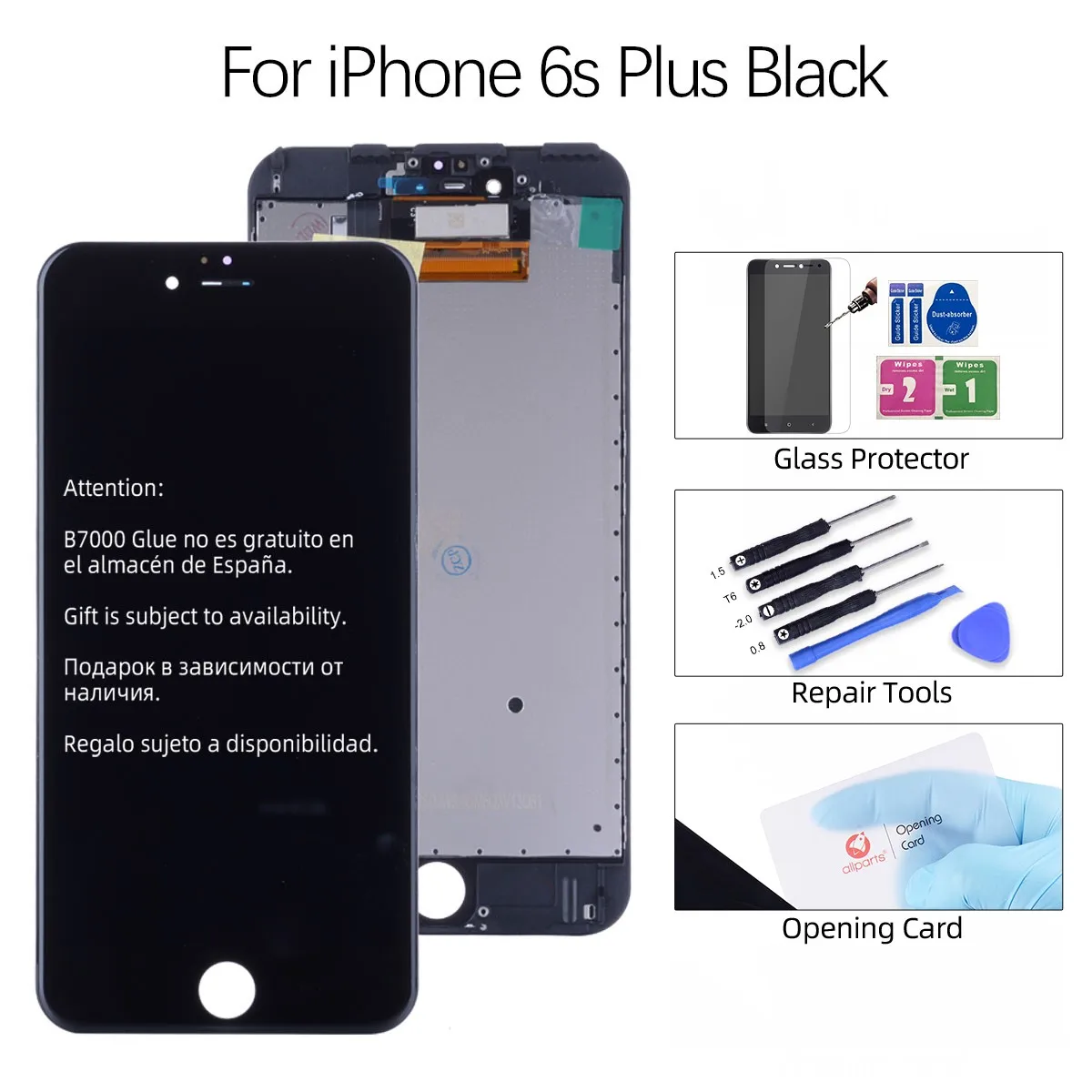 for iP6S Plus Black AAA OEM Дисплей для iPhone 6S LCD в сборе с тачскрином на рамке для iPhone 6 6S Plus Дисплей LCD черный белый - Цвет: for iP6S Plus Black