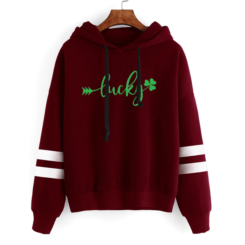 

St Patricks Day Hoodies Shamrock Patricks Day Hoodie Harajuku Sweatshirt Print Irish Shamrock Lucky Clothes