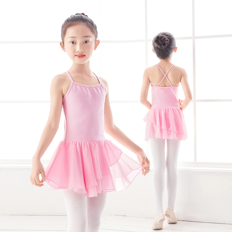 Детское балетное трико без рукавов для девочек платье кофта с перекрестными