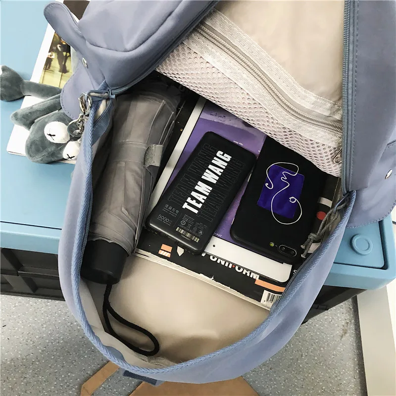 

DCIMOR New Solid Color Waterproof Nylon Women Backpack Men Large Capacity Laptop Backpack Unisex Travel Bag College Schoolbag