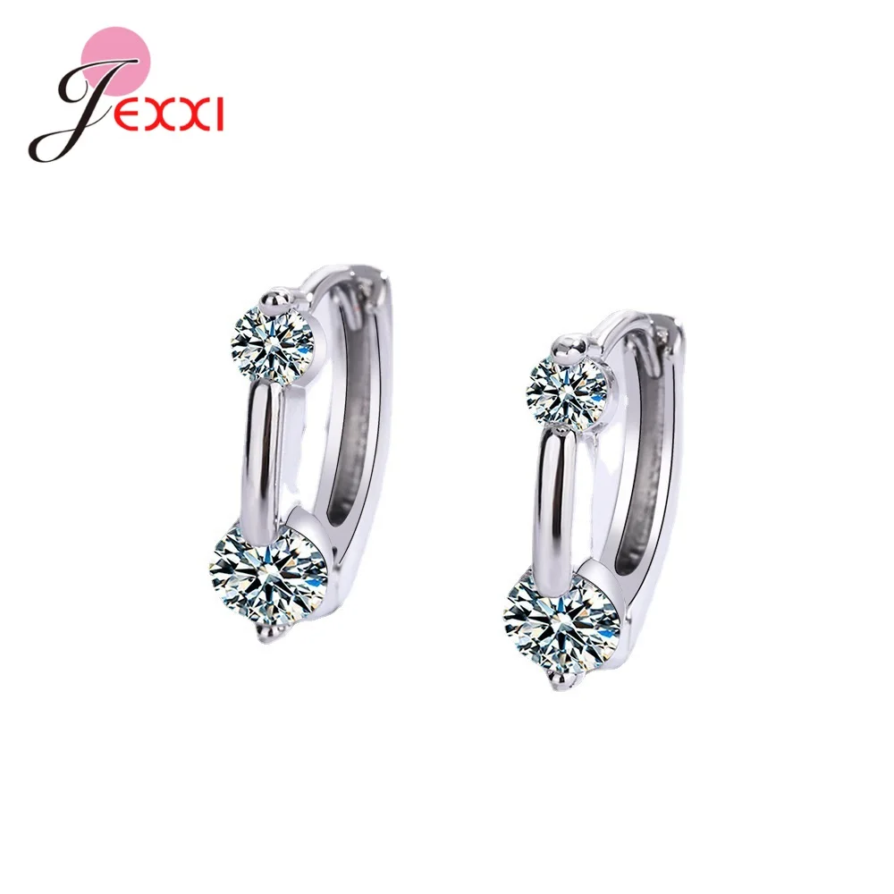 

Женские серьги-кольца из серебра 925 пробы, с фианитом