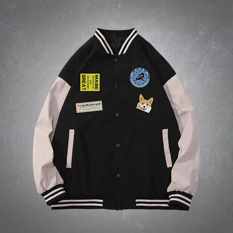 

Street Fashion Men's Baseball Jacket Pattern Print Loose All-match Sportswear Neutral Mens Womens Spring Autumn Casual Jackets