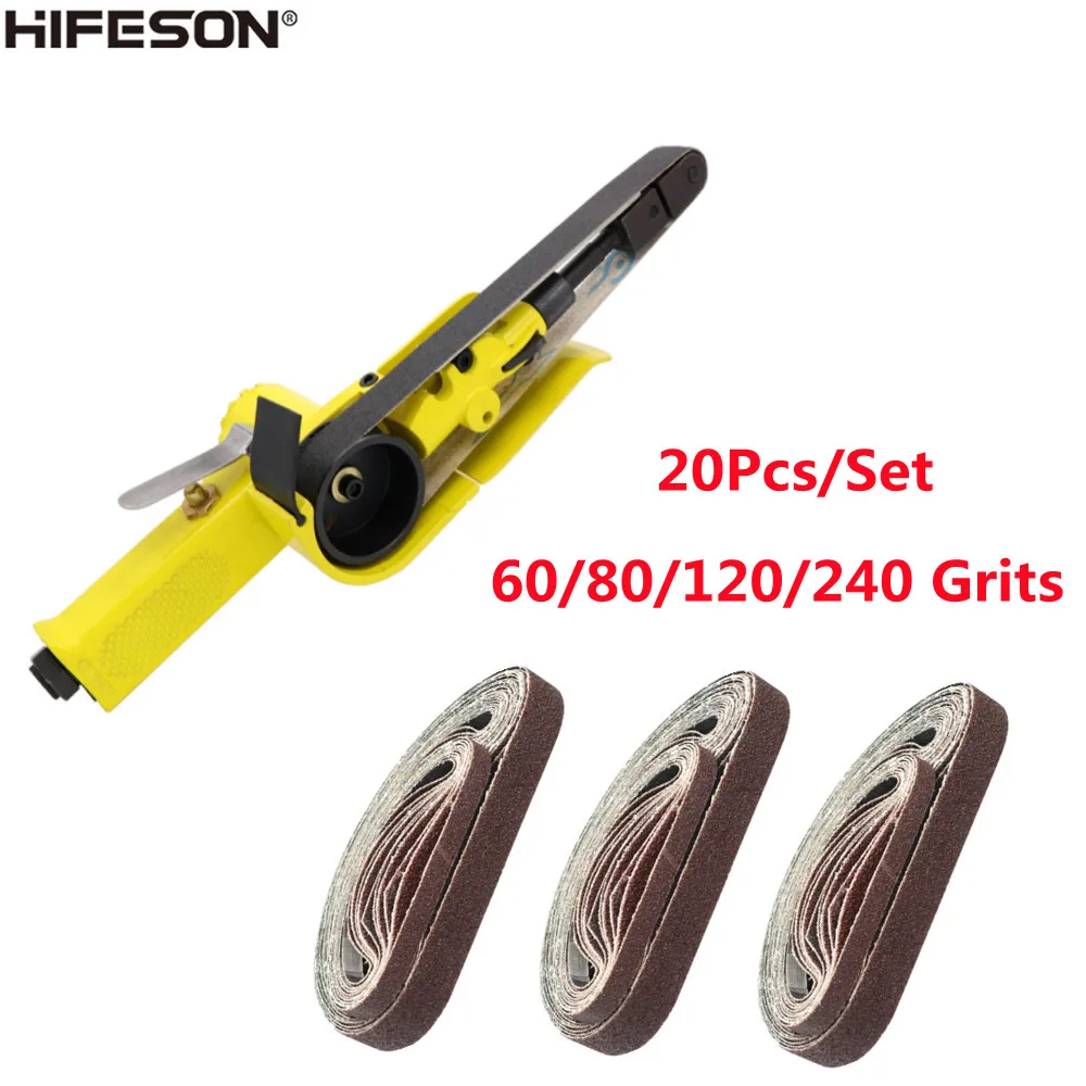 Шлифовальные ленты HIFESON, 20 шт./компл., 60-240 гранул, абразивная Шкурка наждачная лент для ленточного шлифовального инструмента, шлифовальная наждачная бумага для дерева, металла