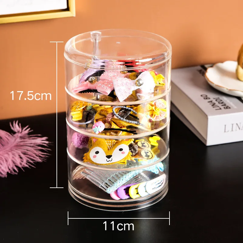 

New Cosmetic Storage Box 360 Degree Rotate Desktop Cosmetic Box Hair Cover Rack Box Makeup Drawer Organizer Plastic Box