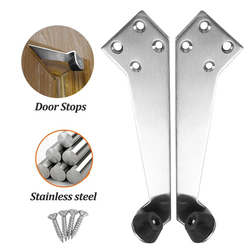 

2021 Stainless Steel Door Stops Mute Door Stopper Buffer Rubber Water-proof Door Top Stopper Furniture Door Hardware for Room