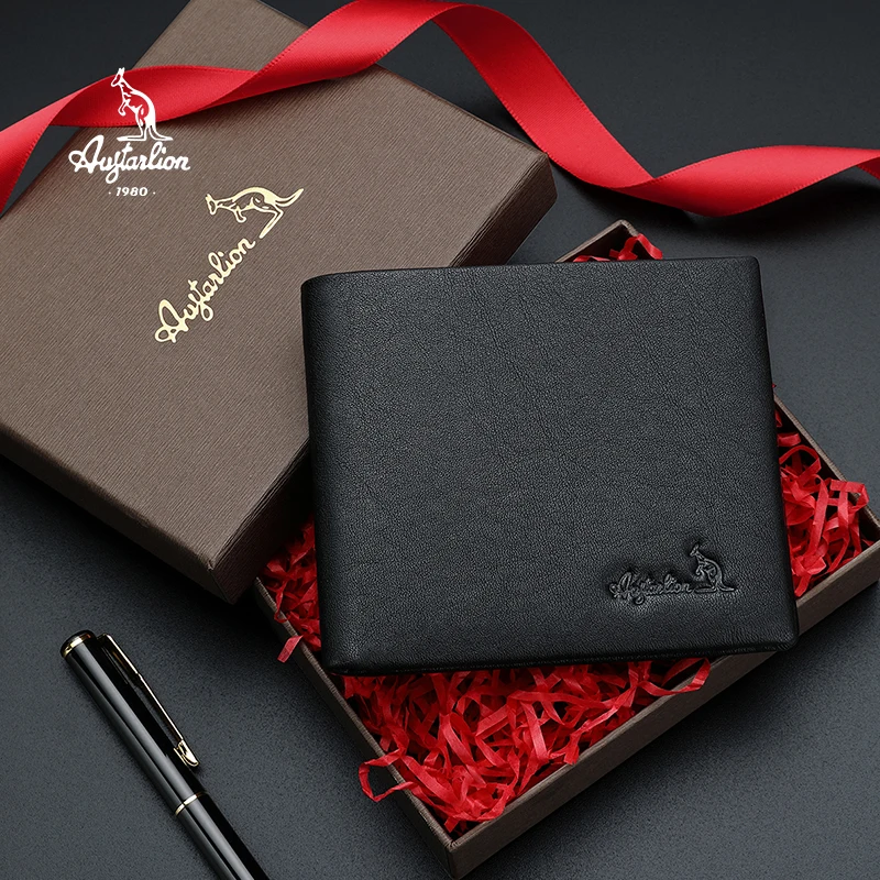 Модные кошельки из 100% натуральной кожи Роскошные Короткие Двойные мужские