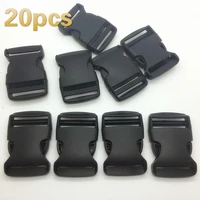 20pcs black plastic side quick release buckle clip cord strap backpack bag 25mm