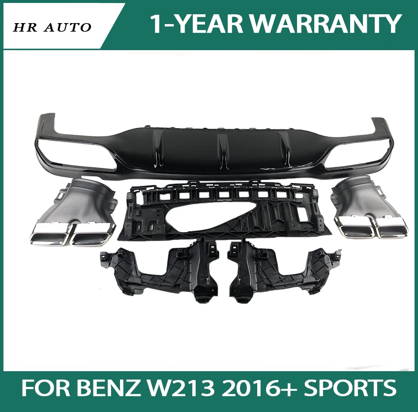 

For Benz W213 2016+ Sports version Car Rear Bumper Lip Diffuser With Exhaust Tips high quality bumper easy installation