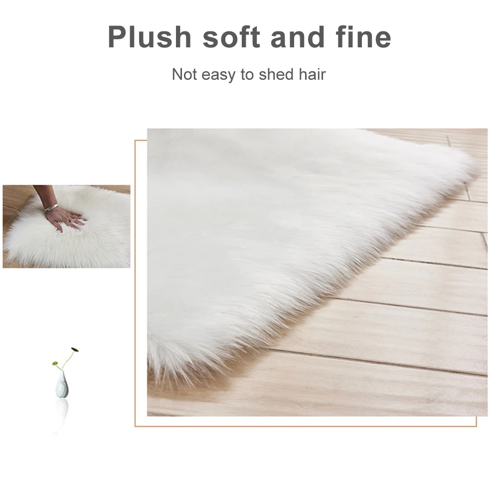 

Faux Wool Sofa Carpet Mat Whole Wool Cushion Living Room Bedroom Long Plush Blanket Baby Nursery Childrens Room Rug lpfk Textile