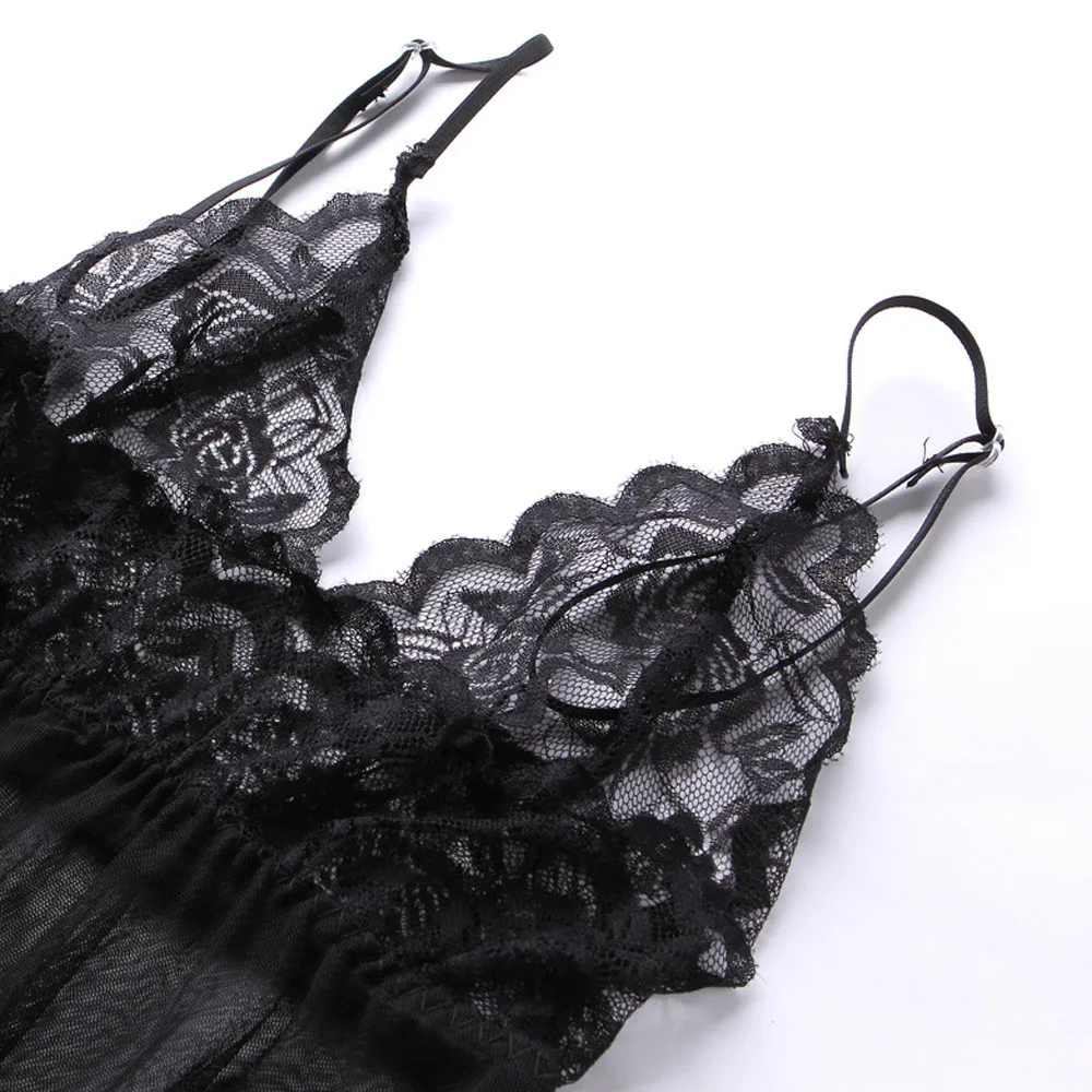 

Lingerie Femme Sexy Lace Floral Underwear Women Erotic Transparent Lingerie With G-String Thong Porno Temptation Sleepwear