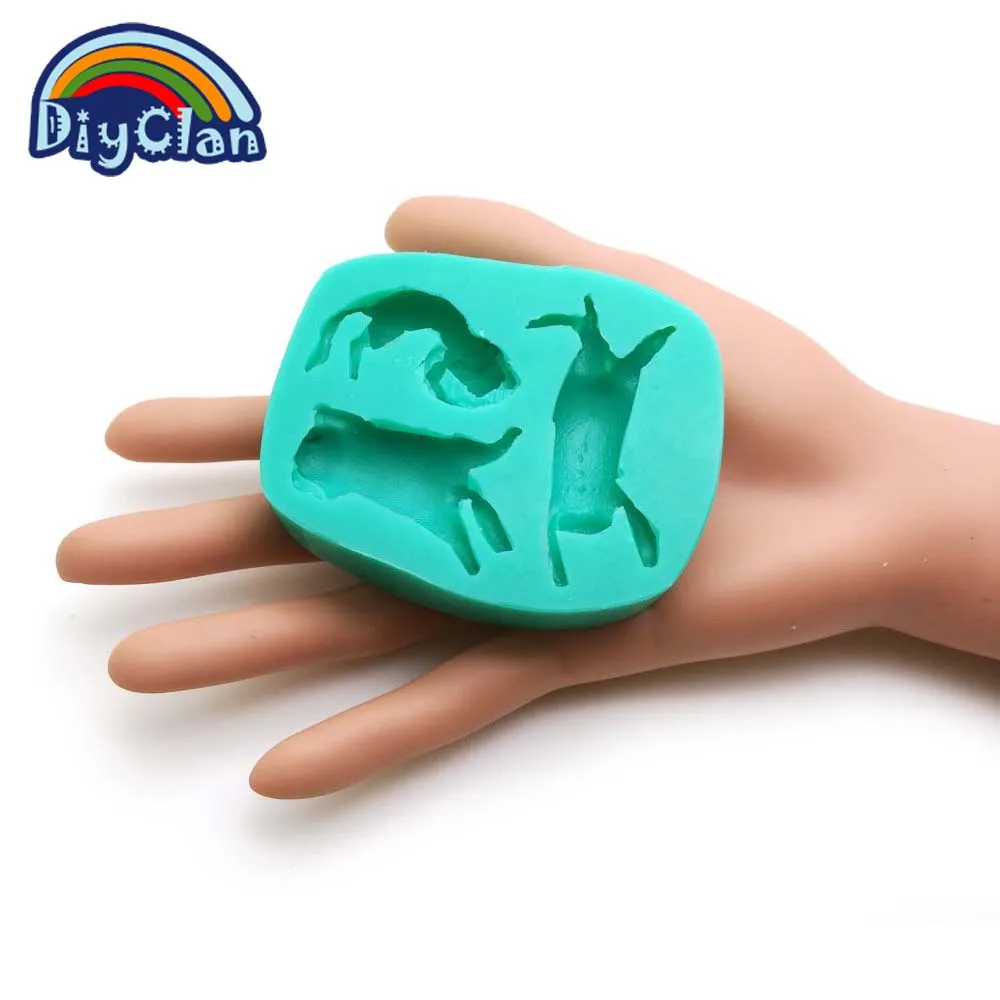 Силиконовая форма для украшения тортов в виде 3 котов помадки и кекса шоколадная