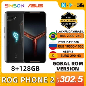 asus rog phone 2 global rom version gaming phone 8gb ram 128gb rom snapdragon 855 plus 6000mah nfc android9 0 smartphone free global shipping