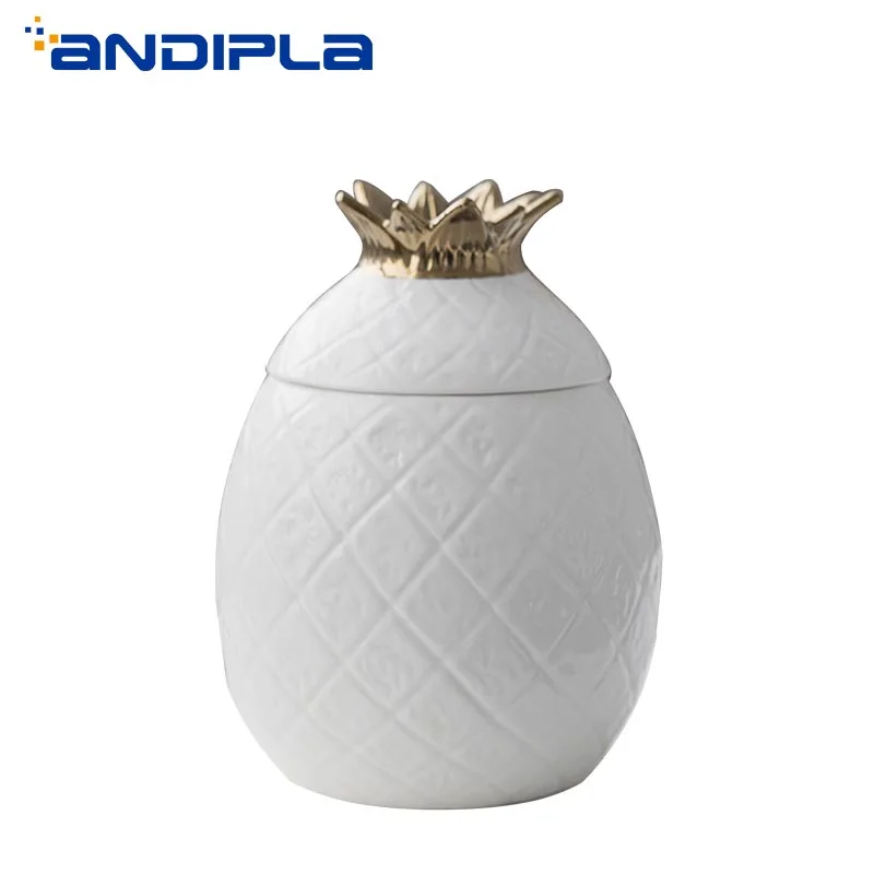 Креативная ананасовая керамическая банка для хранения чая зерна кофе