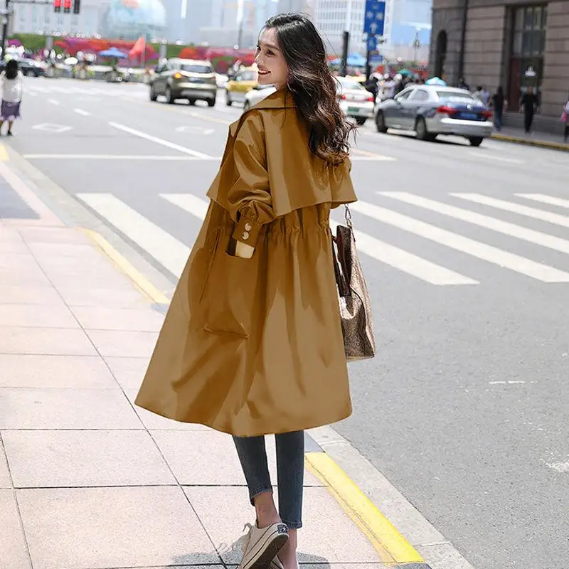 

New Fashion Trench Coat For Women 2020 Spring Autumn Casual Slim Fit Windbreaker Outerwear Casaco Feminino Abrigos Mujer R190