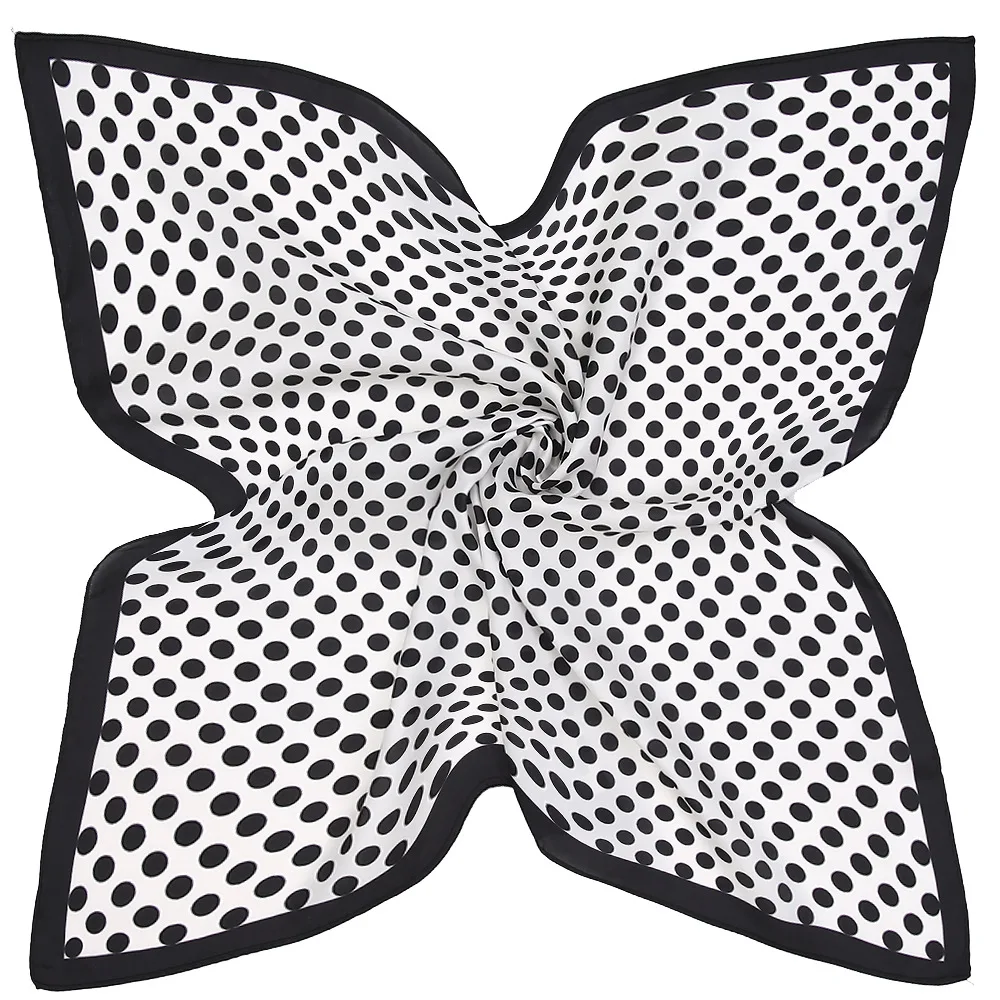 

Женский квадратный платок в горошек, черный или красный Профессиональный шейный платок, 55 см