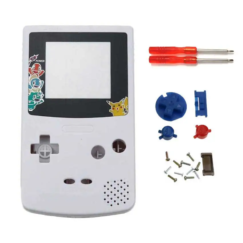YuXi полный корпус оболочка Крышка запасная часть для nintendo для Gameboy цвет консоль GBC чехол с инструментами - Цвет: White PI