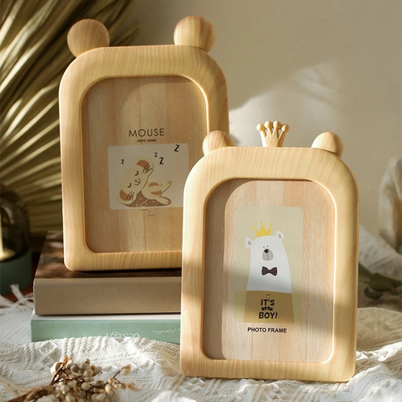 

Cartoon Wooden Photo Frame Framed Art Animal Model Home Bedroom Decor Accessories Wall Hanging Picture Frames