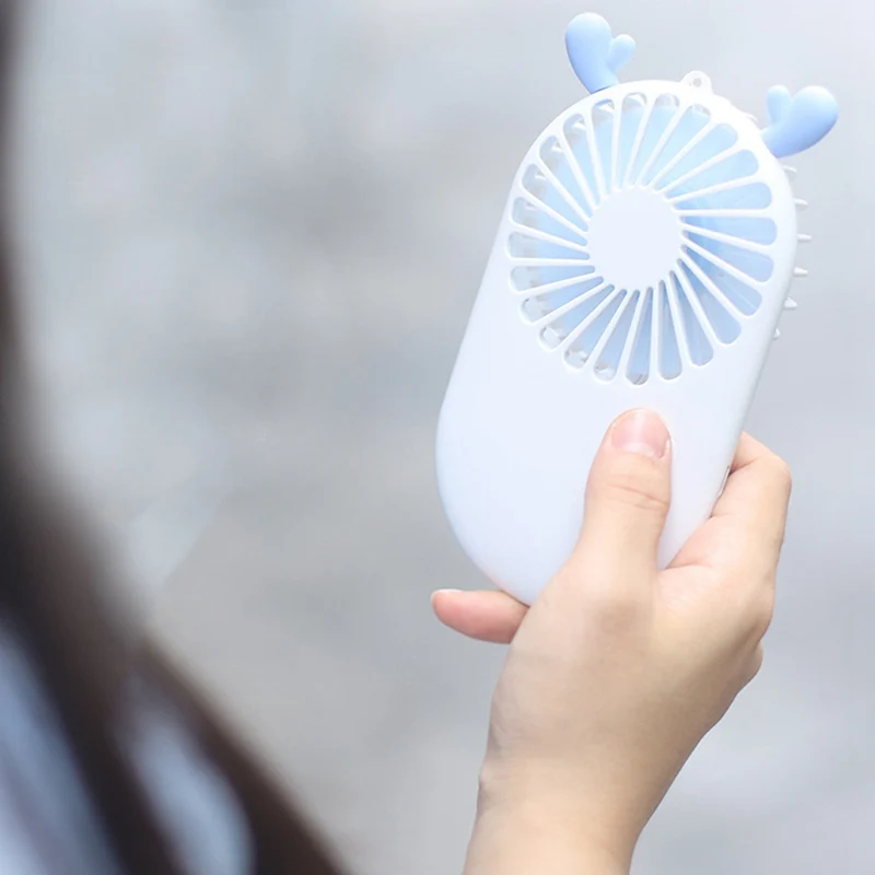 1 шт. милый портативный мини-вентилятор Ручной USB заряжаемый Настольный