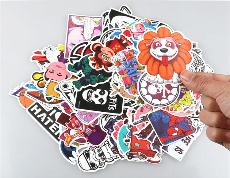 

500pcs No Repeating Waterproof Sticker For Laptop Trunk Skateboard Guitar Fridge Decal Random Mixed Car Styling Stickers