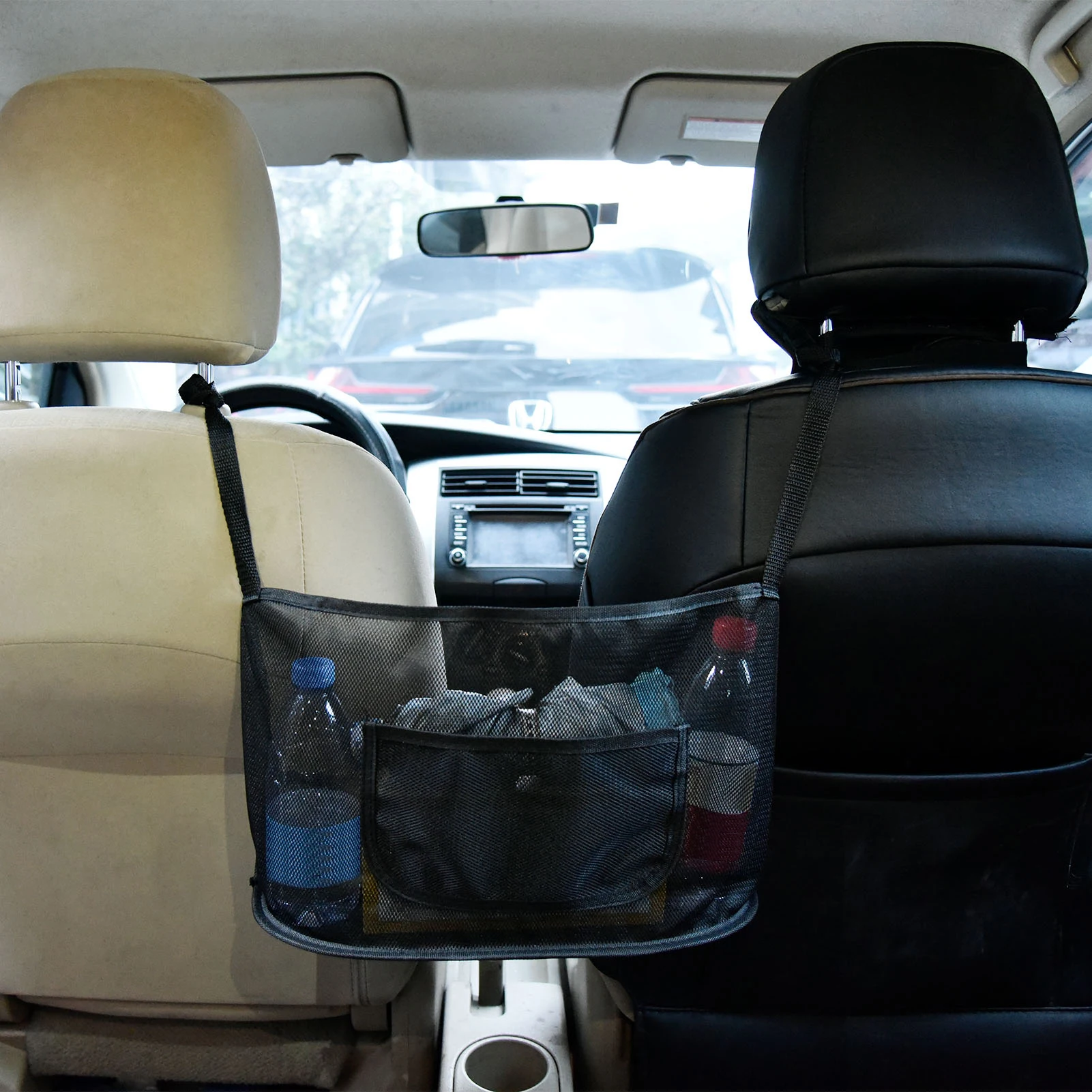 

Adjustable Car Interior Trunk Seat Back Elastic Mesh Net Car Styling Storage Bag Pocket Cage Grid Pocket Holder Car Accessories