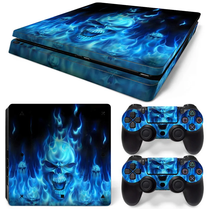 Череп дизайн ПВХ кожи наклейка для PS4 Тонкий консоли и контроллеры стикер s для ps4 тонкий кожи стикер