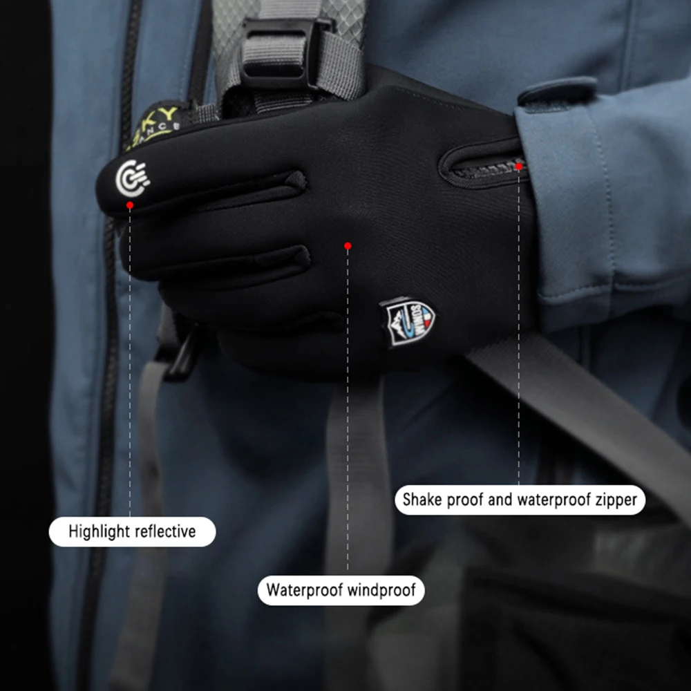 Уличные перчатки теплые и водонепроницаемые лыжные женские мужские