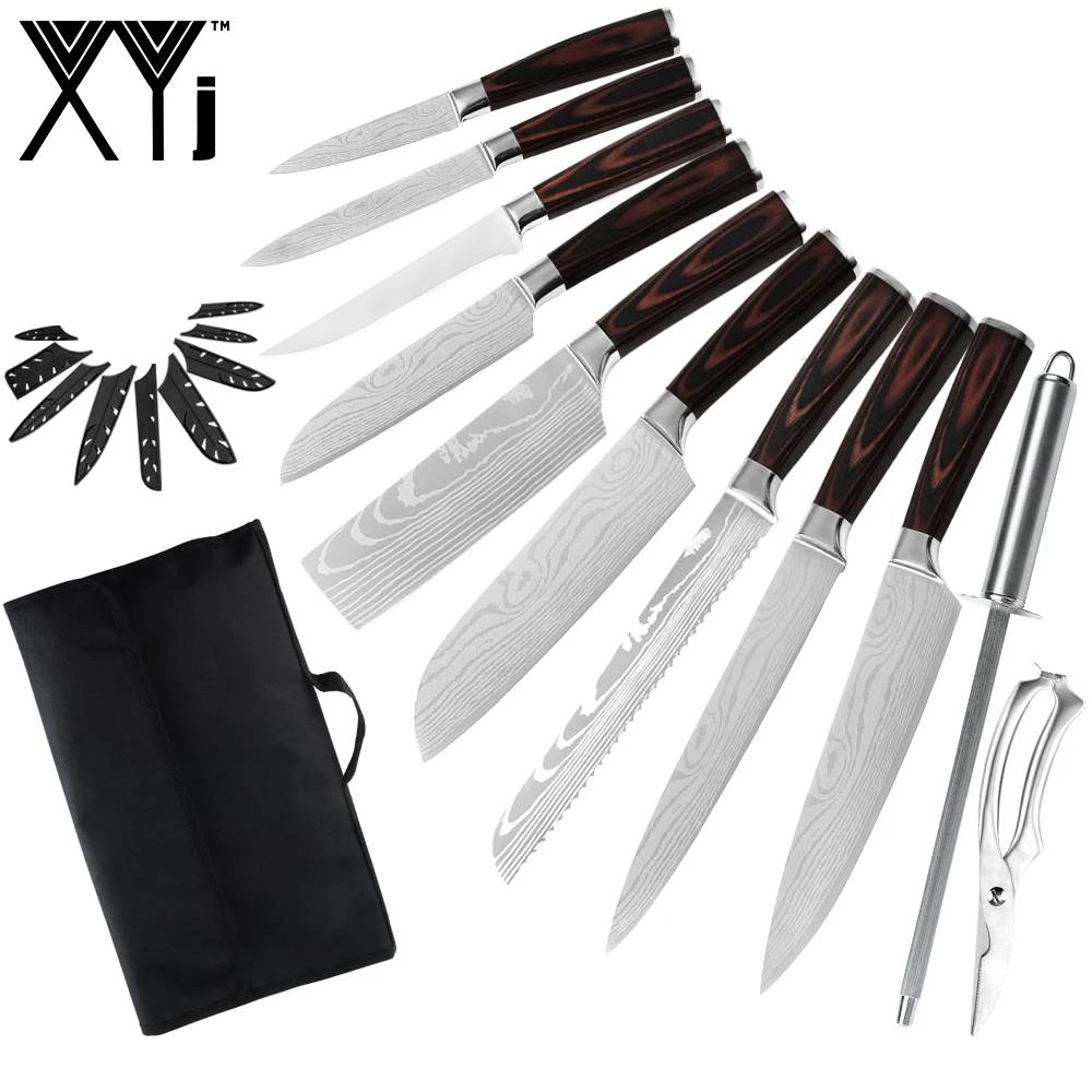Набор кухонных ножей XYj ножи и ножницы из нержавеющей стали водонепроницаемая