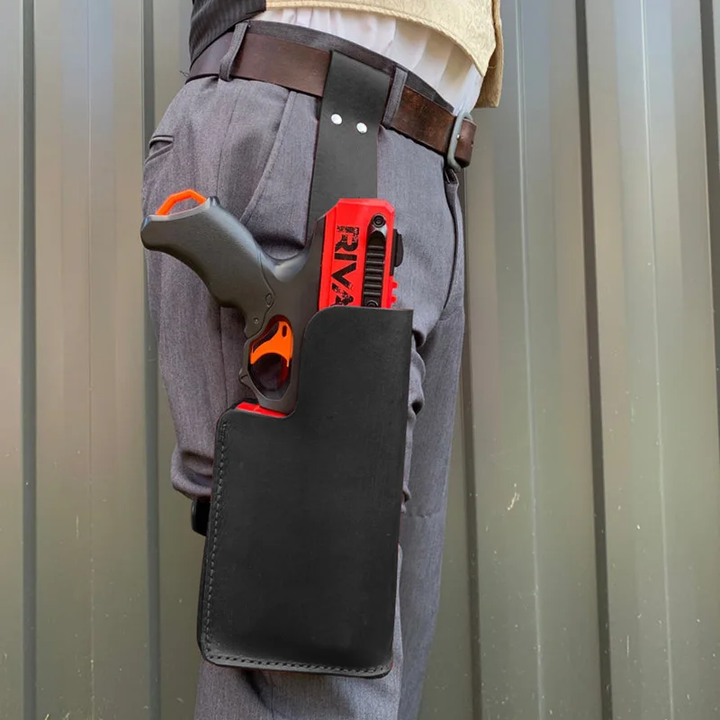 

Tactical Nerf Kronos Pistol Holster Leather Gun Pouch Holder Drop Leg Thigh Punk Corps Larp Gear Hammershot Strongarm Garter Kit