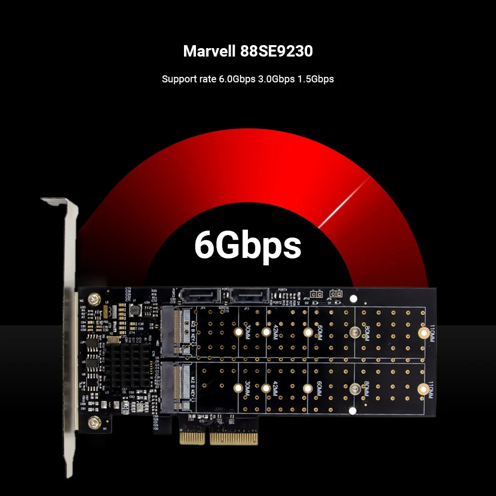 плата преобразования pci e x4 m 2 sata3 0 raid nvme
