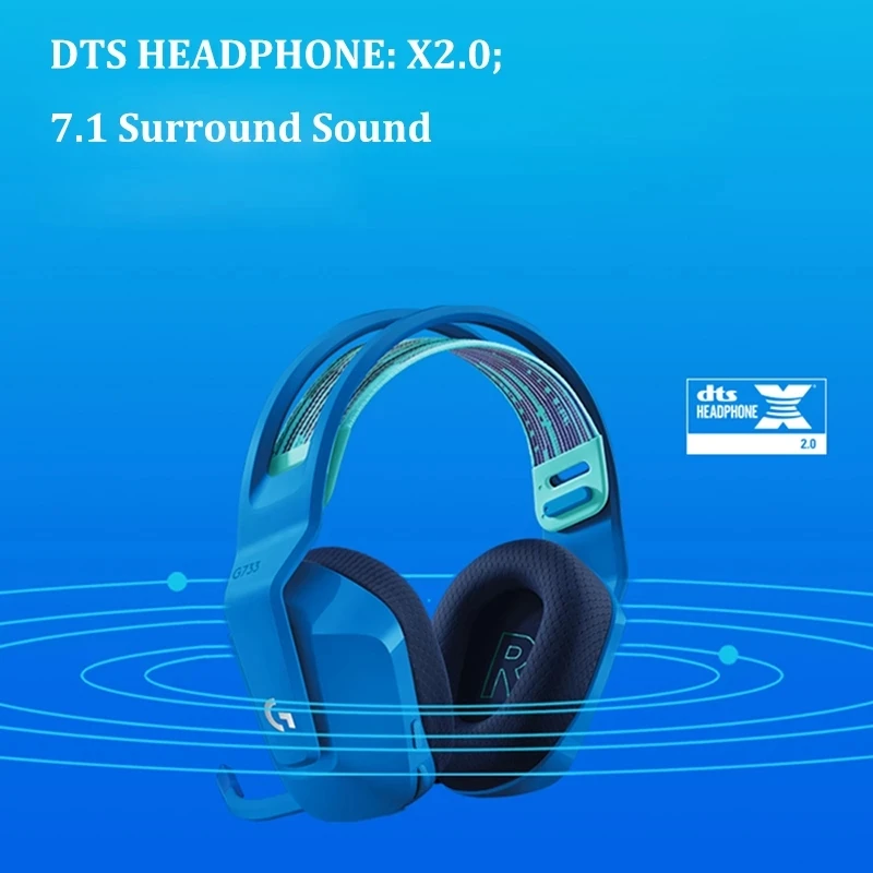 Promotion!!! Logitech G733 Wireless Gaming Headphone RGB DTS Headset 7.1 Surround Sound LIGHTSPEED Rechargeable | Электроника
