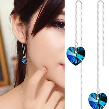 Новые корейские популярные модные креативные серьги-гвоздики с кристаллами в