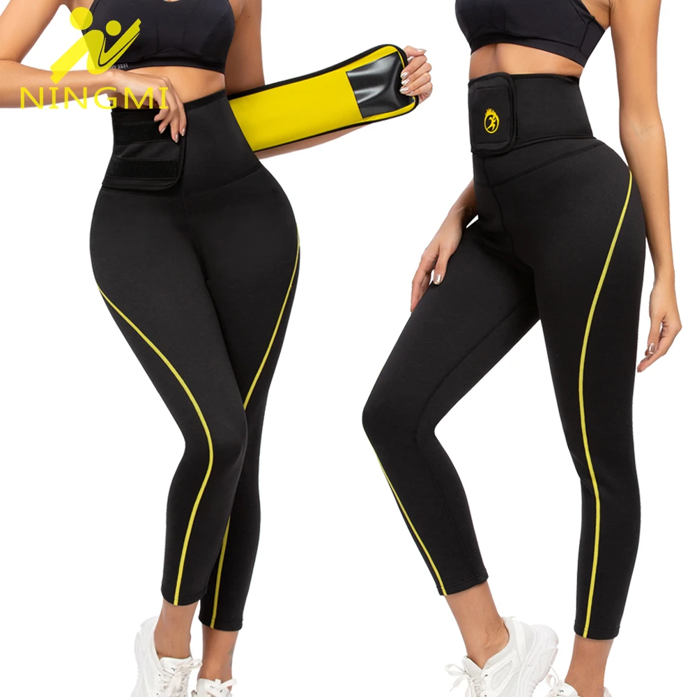 

NINGMI Neoprene Waist Trainer Sports Pants Slimming Leggins Women Hot Sweat Sauna Trousers Shapers Lose Weight Workout Tights