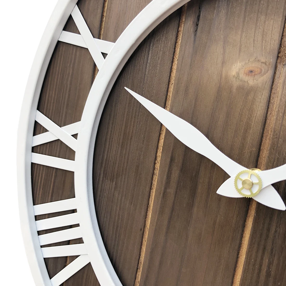 40 см Европейский стиль железные часы из цельного дерева бесшумные настенные