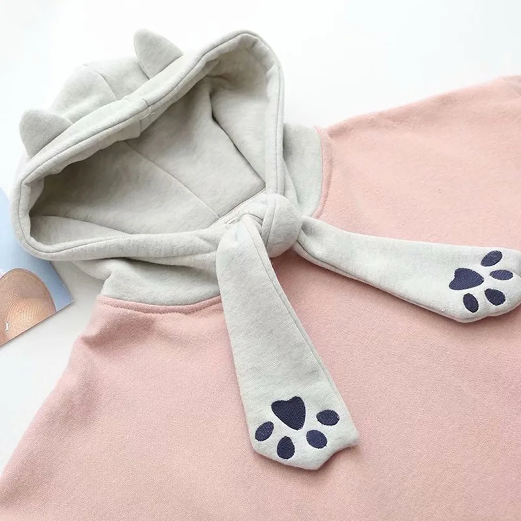 SAGACE 2020 осенне-зимний новый модный Женский свитшот с капюшоном и принтом кота