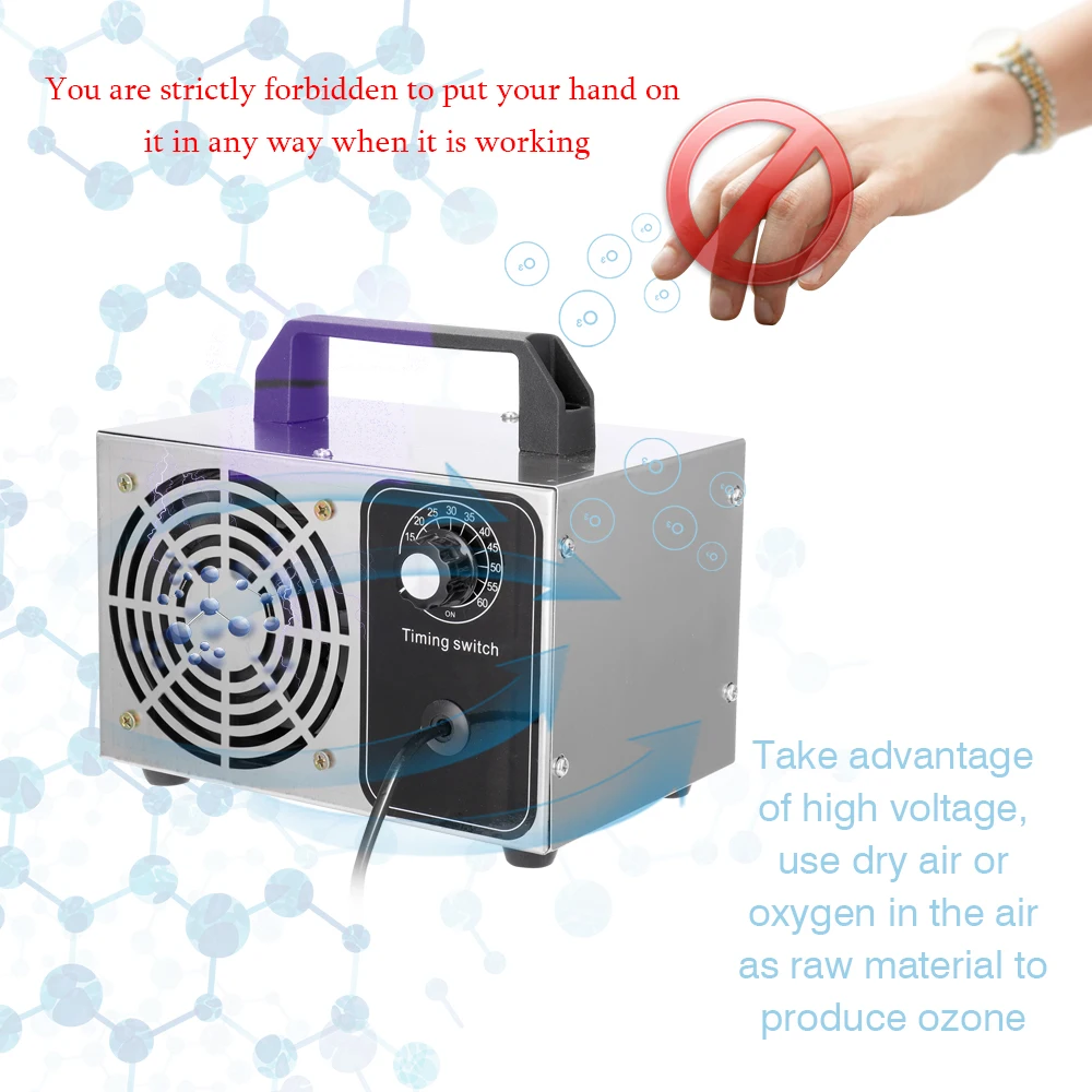 

24g/10g/32g/h 220V Ozone Generator Disinfection Machine Air Filter Purifier For Home Car Formaldehyde Sterilization Time Switch