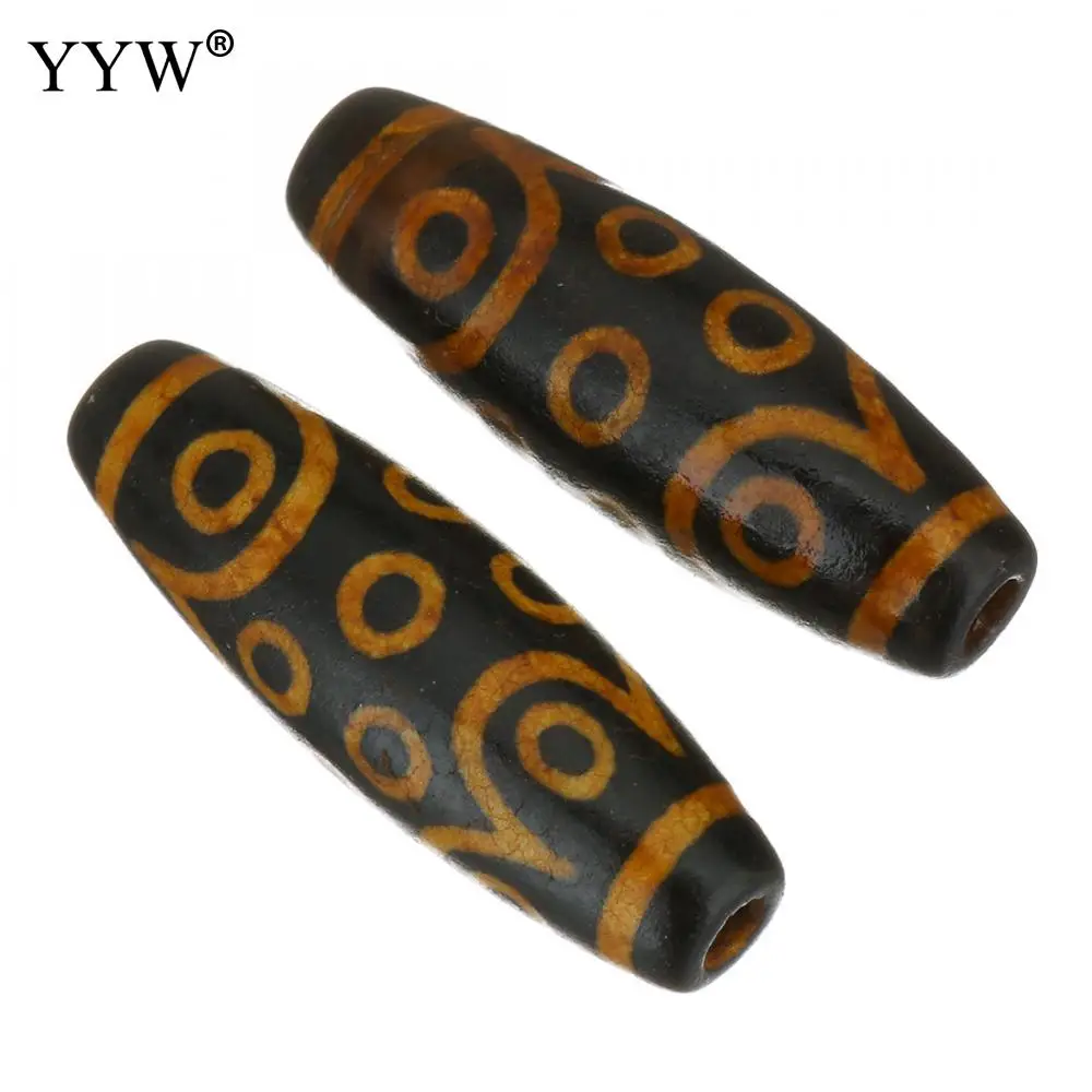 

5PCs Natural Real Tibetan Dzi Agata Beads Oval Two Tone Vintage Beaded Jewelry Oval DIY Making Grade AAA Accessories 10x30x10mm