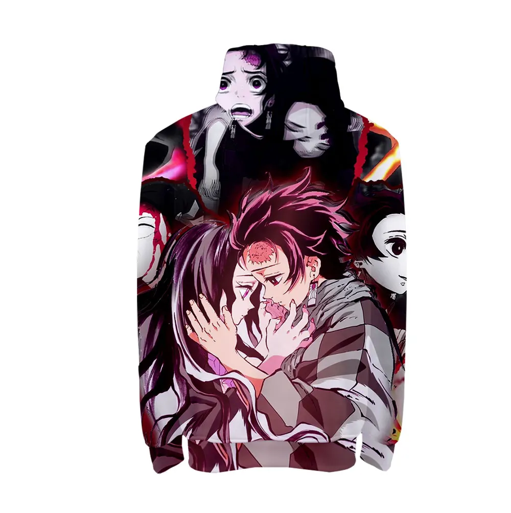 Demon Slayer уличная одежда Аниме танджиро и незуко толстовка с капюшоном для мужчин