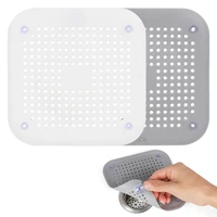 high quality non slip tpr material kitchen sink strainer hair catcher shower drain cover with suckers