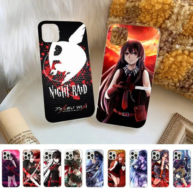 

FHNBLJ Akame ga KILL Phone Case for iPhone 11 12 13 mini pro XS MAX 8 7 6 6S Plus X 5S SE 2020 XR cover