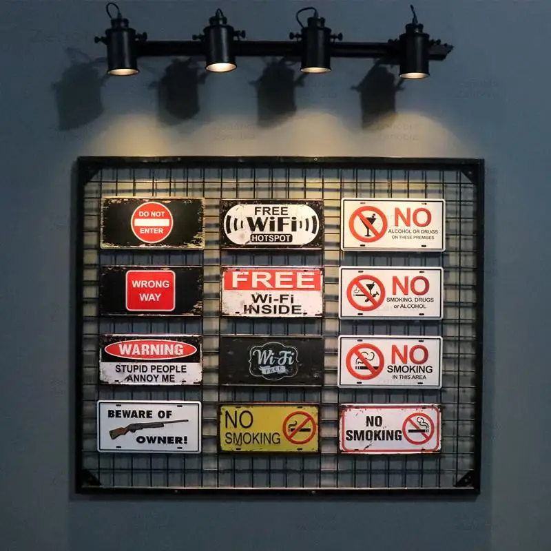 Винтажный бесплатный Wi-Fi не курить раньше номерной знак индивидуальные