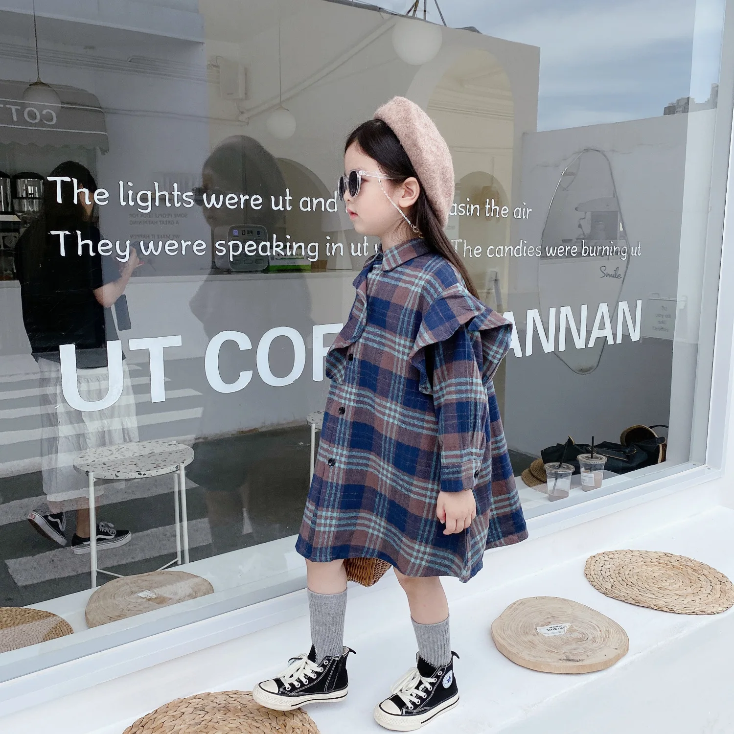 Рубашка и юбка для девочек 2020 г. новая стильная осенняя одежда детей клетчатое