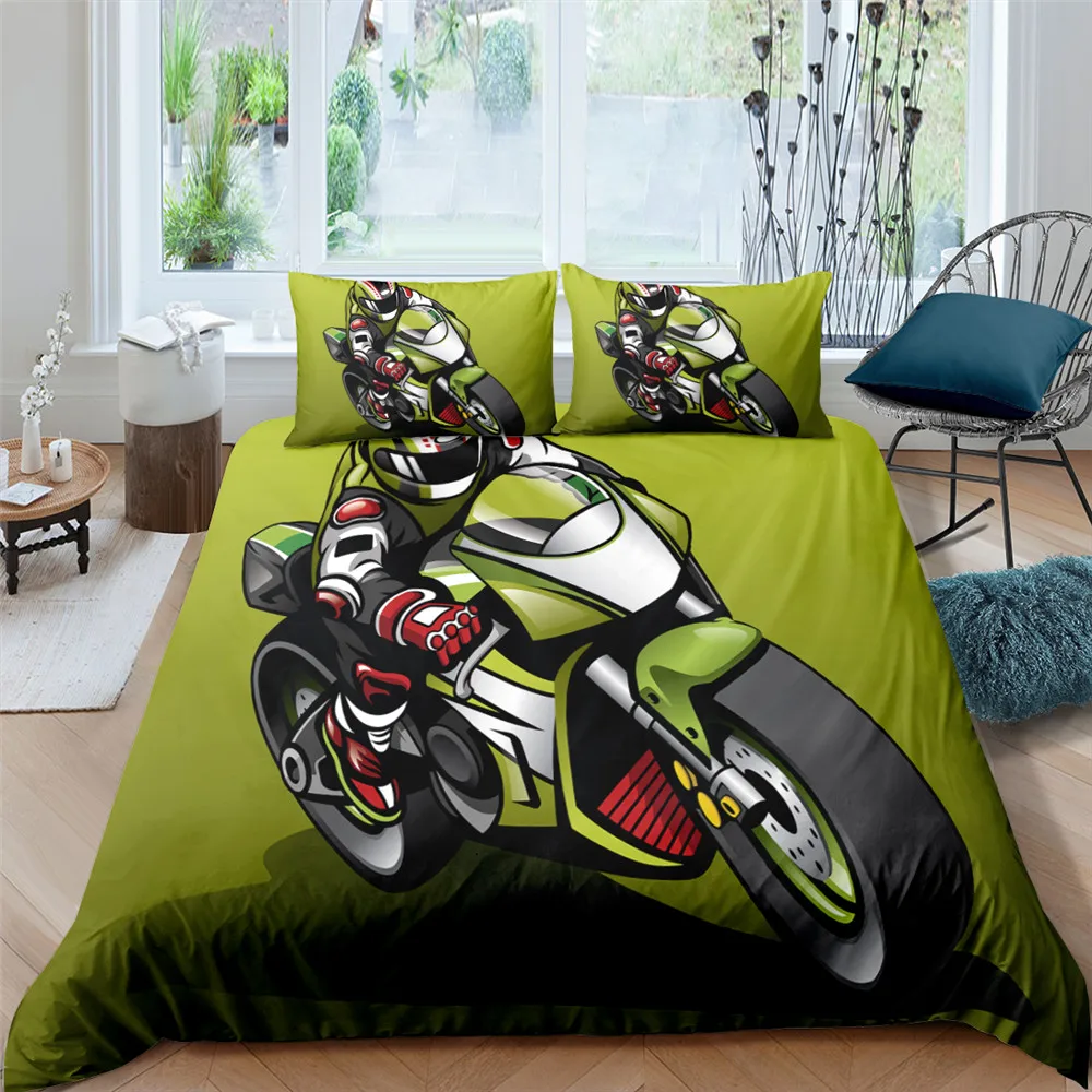 

3D Printed Duvet Cover Motocross Rider Comforter Cover Motorcycle Sport Game Bedding Set For Kids Boys