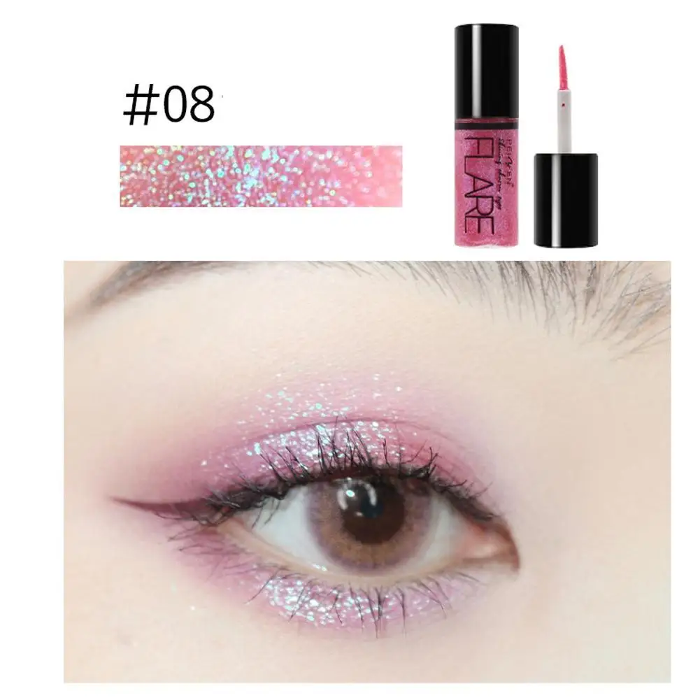 

6Pcs Liquid Shiny EyeShadow Brighten EyeShadow Longlasting Shimmer Glitter Eyeshadow Diamond Metallic Pearlescent EyeMakeup Tool