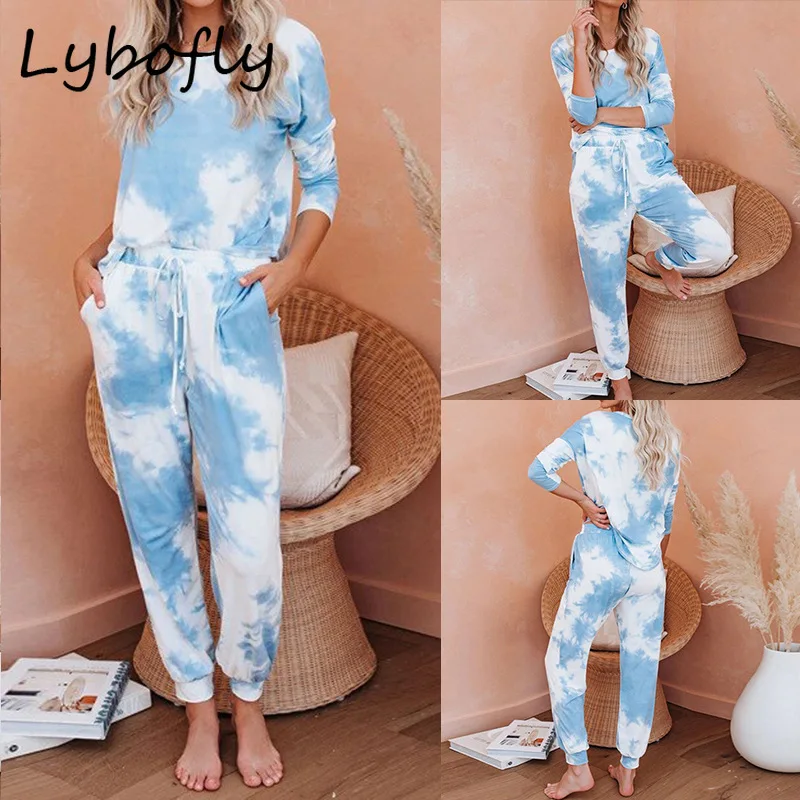 Спортивные женские комплекты повседневная женская одежда для сна с галстуком