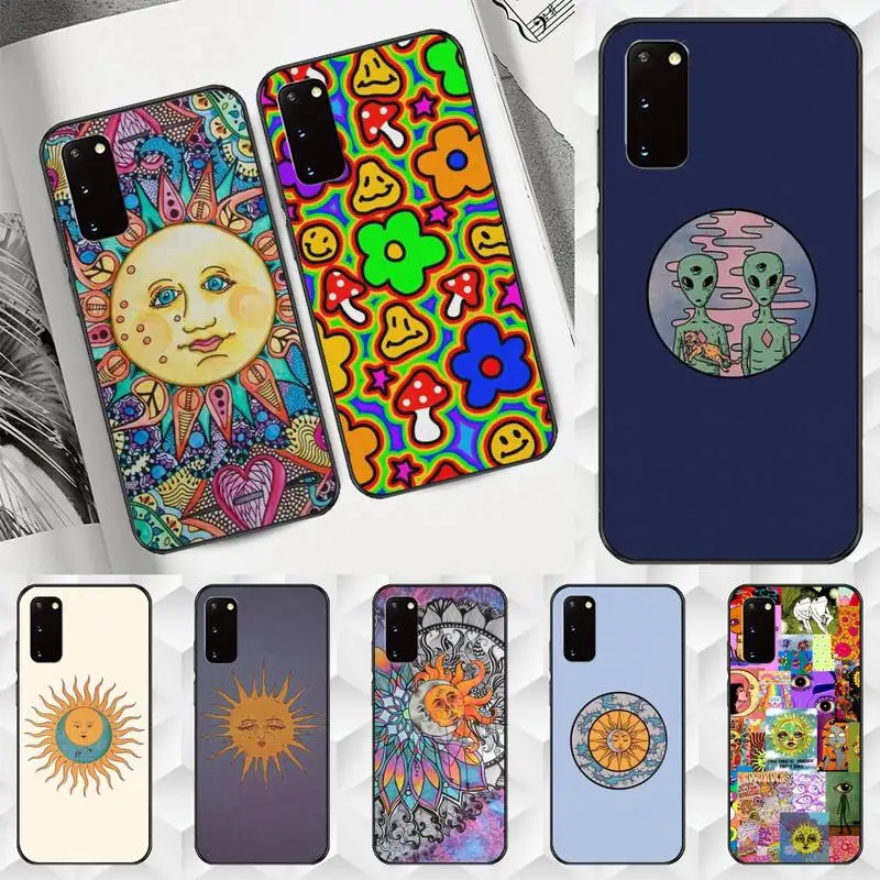 

Indie Hippie Art Phone Case TPU For Samsung S6 S7 S8 S9 S10 plus S20 S21 S30ultrs Fundas Cover coque
